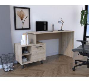 Escritorio Leira ceniza/taupe 75.6x151.5x50x50 cm
