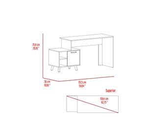 Escritorio Leira ceniza/taupe 75.6x151.5x50x50 cm