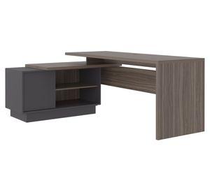 Escritorio Office avellana/plomo 71.2x179x125.7x125.7 cm
