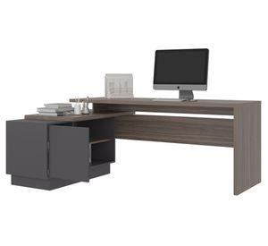 Escritorio Office avellana/plomo 71.2x179x125.7x125.7 cm