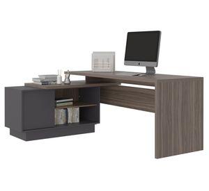 Escritorio Office avellana/plomo 71.2x179x125.7x125.7 cm