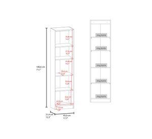 Estante Home E5 milan/blanco 180.6x45x31.4x31.4 cm