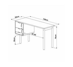 Escritorio 2 cajones Aura 28106 off white 76x136x50x50 cm