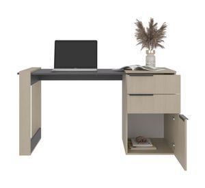 Escritorio 2 cajones Office cartagena/plomo 75.7x142x64.5x64.5 cm