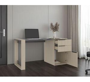 Escritorio 2 cajones Office cartagena/plomo 75.7x142x64.5x64.5 cm