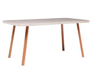 Mesa de comedor 6 personas 76.5x90x160 cm Palmas mármol canela