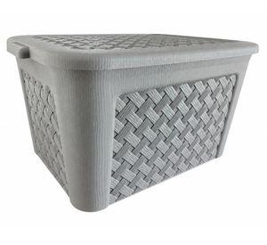 Caja organizadora Ratán gris polipropileno 24 lt