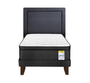 Cama europea 1 plaza Hibrido Premium  + respaldo Drimkip