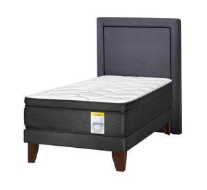 Cama europea 1 plaza Hibrido Premium  + respaldo Drimkip