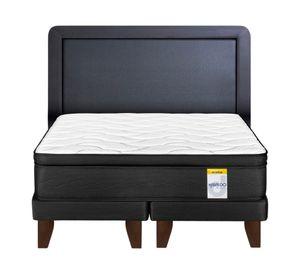 Cama europea 2 plazas Hibrido Premium base dividida+ respaldo Drimkip