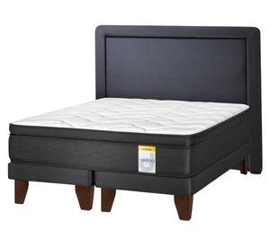 Cama europea 2 plazas Hibrido Premium base dividida+ respaldo Drimkip