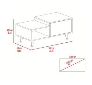 Mesa de centro Bora 41.6x100x50 cm duna/taupe