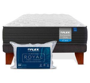 Cama europea Europedic Dual 1.5 plazas box + 1 almohada Royal
