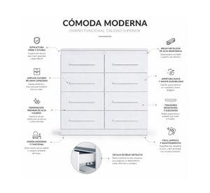 Cómoda Arizona blanco 8 cajones