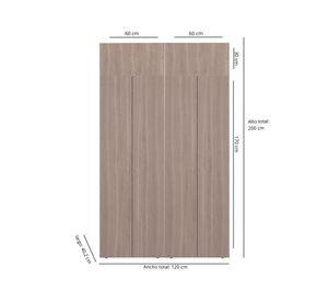 Clóset + módulo superior 6 puertas Dreams bardolino 200x120x40.2 cm