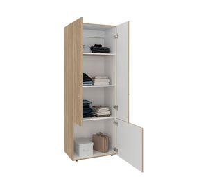 Clóset + módulo superior 7 puertas Dreams fresno europeo 200x120x40.2 cm