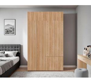 Clóset + módulo superior 7 puertas Dreams fresno europeo 200x120x40.2 cm