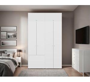 Clóset con colgador + módulo superior 7 puertas Dreams blanco 200x120x40.2 cm