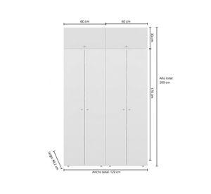 Clóset + módulo superior 6 puertas Dreams blanco 200x120x40.2 cm