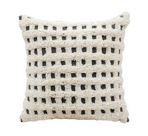 Cojín Tufted rejillas blanco 45x45 cm
