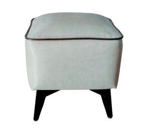 Taburete reposapies Otomano ecocuero gris 31.5x30 cm