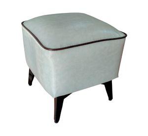 Taburete reposapies Otomano ecocuero gris 31.5x30 cm
