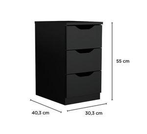 Velador Americano negro 3 cajones