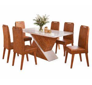Juego comedor 6 sillas Altis café 82 x 90 x 180 cm
