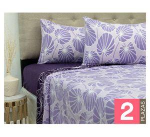 Juego sábanas Polar Estampada diseños 2 plazas microfibra