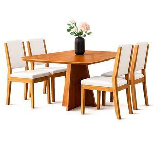 Juego comedor 4 sillas Suspiro café 80 x 80 x 120 cm