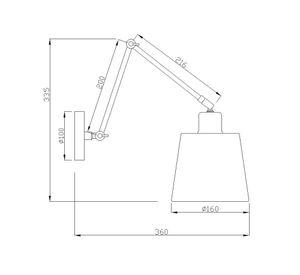 Apliqué 40 W E27 1 Luz LED K-001-1W-03 negro