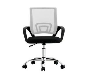 Combo oficina New York escritorio avellana + silla blanco