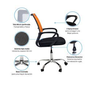Combo oficina New York escritorio wengue + silla naranjo