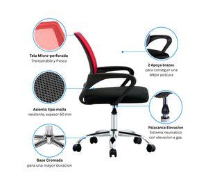 Combo oficina New York escritorio wengue + silla rojo