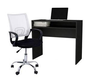 Combo oficina New York escritorio wengue + silla blanco