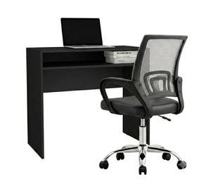 Combo oficina New York escritorio wengue + silla gris