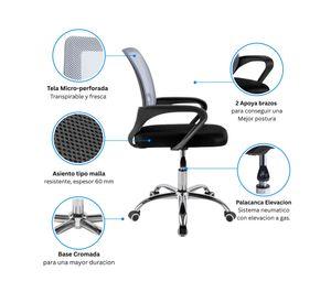 Combo oficina New York escritorio wengue + silla gris