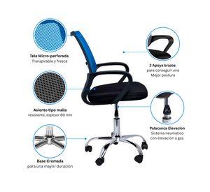 Combo oficina New York escritorio wengue + silla azul