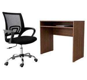 Combo oficina New York escritorio avellana + silla negro