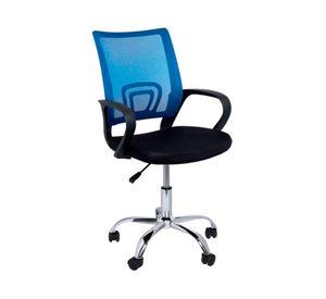 Combo oficina Escritorio blanco + silla New York negra azul