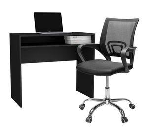 Combo oficina New York escritorio wengue + silla negro