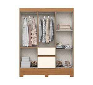 Clóset 6 puertas 2 cajones Amai off white café 180x141.5x39.5 cm
