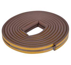 Burlete goma tipo D marrón 9x6 mm x 6 m
