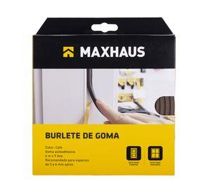 Burlete goma tipo D marrón 9x6 mm x 6 m