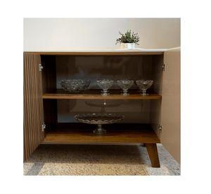 Buffet Elegance off white pino 2 repisas 77x160x46.8 cm