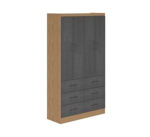 Closet 4 puertas 6 cajones roble grafito 182x40x100 cm
