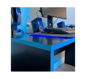 Escritorio Gamer negro azul 1 caj贸n