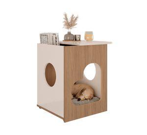 Mesa apoyo Pet roble off white 60x45x52.5 cm