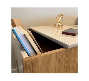 Mesa apoyo Pet roble off white 60x45x52.5 cm