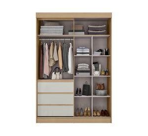 Clóset espejo 3 puertas Bagda castaño 232.5x160x55.9 cm